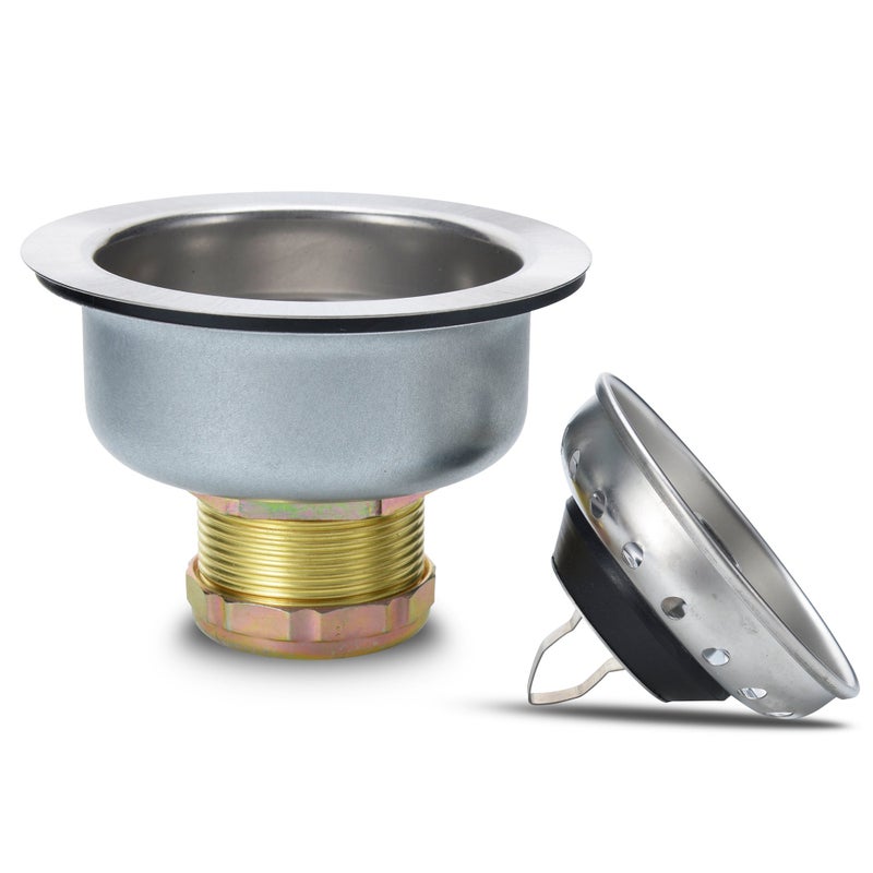 K&J Kitchen Sink Strainer Stopper - Stainless Steel Spring Clip Kitchen Sink Drain Strainer and Stopper (Sink Drain Assembly) - Image 2